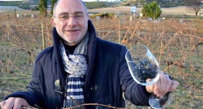 Claude Gros en la Bodega Emina, en Valbuena del Duero.