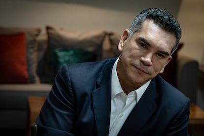 Alejandro Moreno en la sede del PRI.