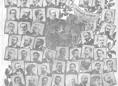 Página de El Heraldo de Madrid del 1 de enero de 1906 donde muestra a sus colaboradores.