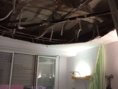 Imagen del techo en la habitaci&oacute;n del hospital de Puertollano.