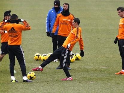 Modric, Di Mar&iacute;a, Ronaldo y Bale, ayer.