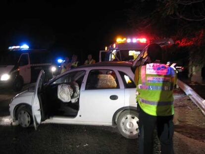 Estado en el que quedó el Opel Corsa tras sufrir el accidente en la M-612.