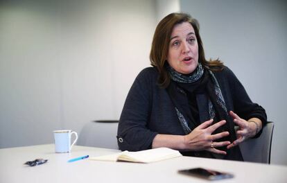 La subdirectora de la unidad de reasentamiento de Acnur, Kate O´Malley en las oficinas de la agencia en Madrid.