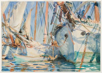 'Barcos blancos' (1908), acuarela, de John Singer Sargent.