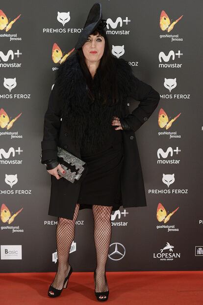 Rossy de Palma, nominada a mejor actriz por Julieta, acudió de riguroso negro en señal de luto por la muerte de su amiga Bimba Bosé.