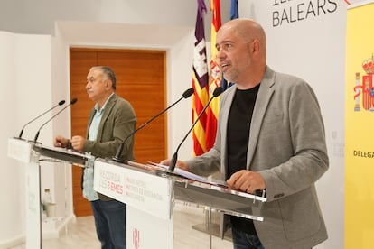 Los secretarios generales de UGT y CCOO, Pepe Álvarez (izquierda) y Unai Sordo (derecha), el pasado septiembre en una comparecencia conjunta en Palma.