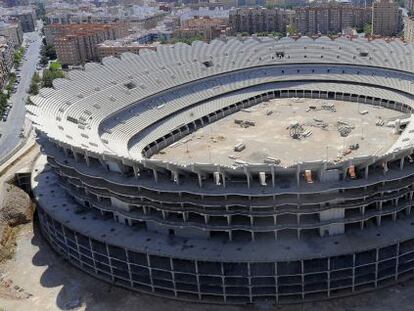 Obras paralizadas del nuevo estadio del Valencia CF.