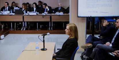 Cristina de Borb&oacute;n, durante su declaraci&oacute;n.