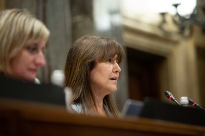 La presidenta del Parlament, Laura Borràs, durante un pleno.