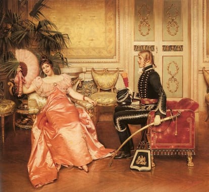 &#039;Flirtation&#039; (Flirteo), cuadro de Fr&eacute;d&eacute;ric Soulacroix. 