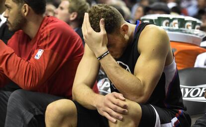 Griffin, tras lesionarse en Portland.