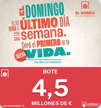Gordo Primitiva bote de 4,5 millones de euros