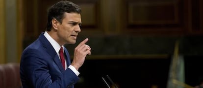 Pedro Sánchez, durante el debate.