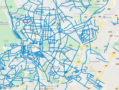 Este mapa te muestra que calles están ya limpias de nieve en Madrid a tiempo real