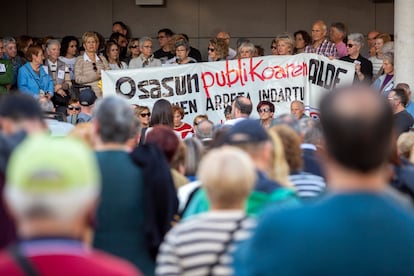 Manifestación en Lasarte (Gipuzkoa) por una sanidad publica, el pasado sábado.