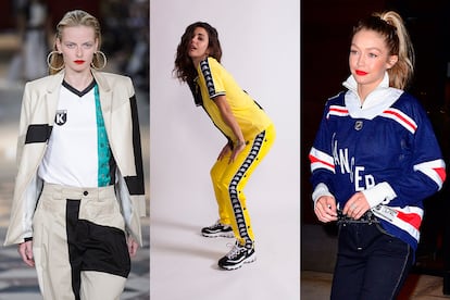 Koché reinterpreta la equipación del Paris Saint-Germain, Kappa recupera sus modelos ochenteros y Gigi Hadid se entrega a la tendencia con una equipación de hockey.