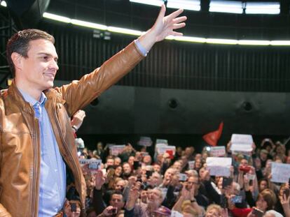 Pedro Sánchez en el acto de Zaragoza.