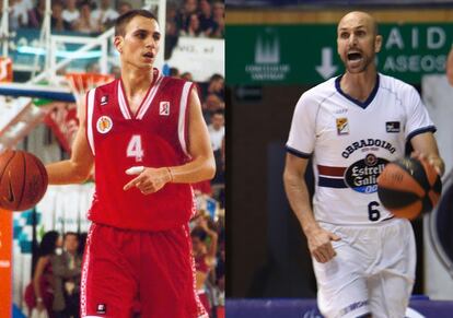 Oliver, en 2001 con el Manresa, y esta temporada con Obradoiro. acb