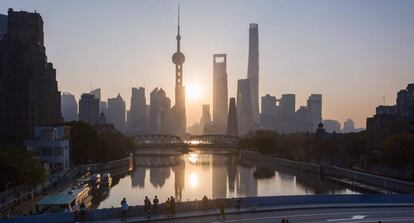 Vista de la ciudad china de Shanghái.
