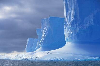 Acantilados de hielo en la península Palmer, en la Antártida.