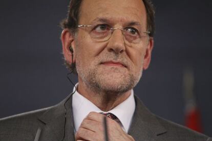 Mariano Rajoy, ayer durante una rueda de prensa