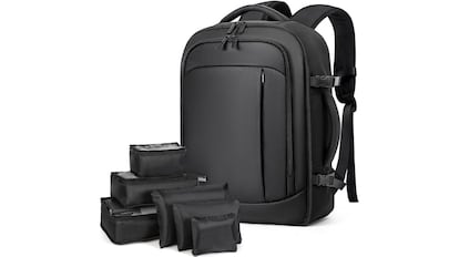 Mochila de viaje con bolsas organizadoras.