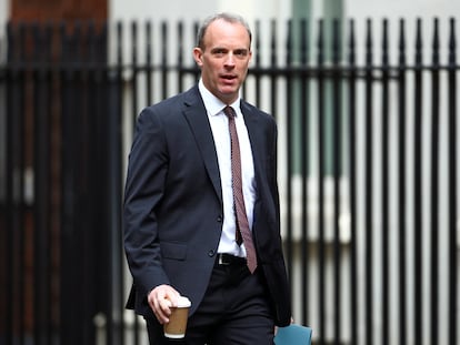 El ministro británico de Exteriores, Dominic Raab, el pasado martes en Londres.