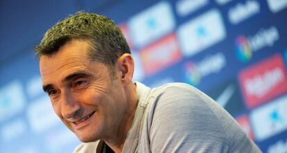 Valverde, en la rueda de prensa del viernes.