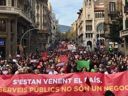 Manifestación contra la 'ley Aragonès' este domingo en Barcelona.