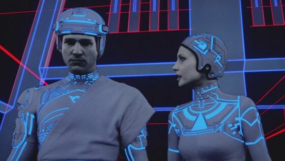 Jeff Bridges y Cindy Morgan, en 'TRON'.