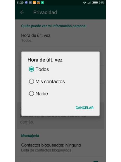 Podemos evitar que sepan cuándo hemos chateado en WhatsApp por última vez