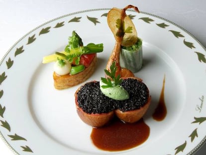 Un plato del chef Jacques Lameloise (3 estrellas Michelin)