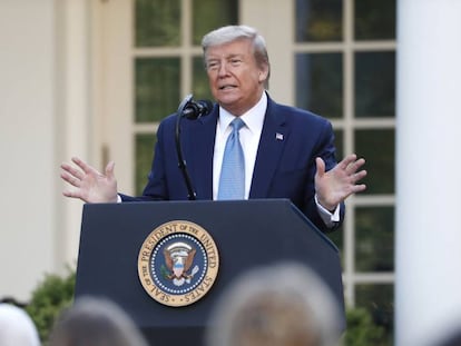 El presidente de EE UU, Donald Trump, este miércoles en la Casa Blanca.