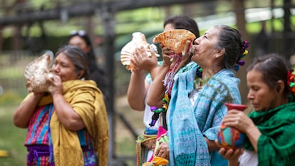 Mujeres indígenas tlalmanalli abren el primer encuentro del Foro Generación Igualdad en México el pasado febrero.