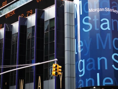 Logotipo de Morgan Stanley en su sede mundial, en Nueva York (EE UU).