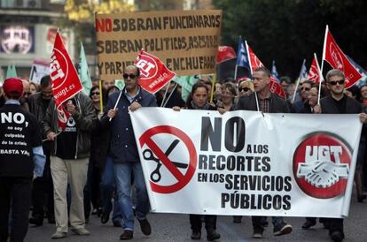 Imagen de una de las protestas de los empleados públicos, afectados por los recortes.