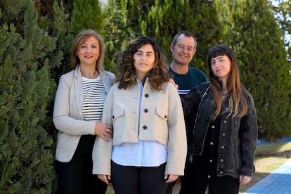 Marta and her family pose for a photo in Orihuela. 