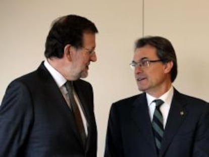 El presidente del Gobierno, Mariano Rajoy, y el presidente de la Generalitat de Catalu&ntilde;a, Artur Mas. 