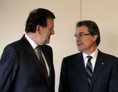 El presidente del Gobierno, Mariano Rajoy, y el presidente de la Generalitat de Cataluña, Artur Mas.