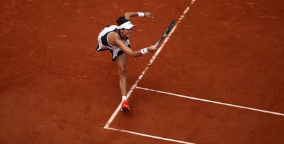 Muguruza, durante el partido contra Schiavone.