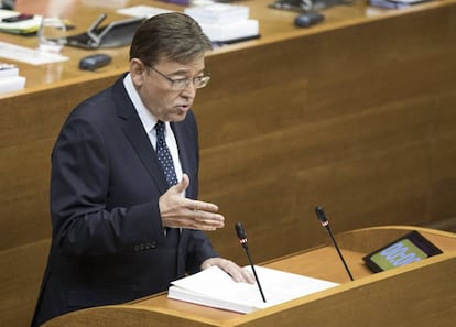 El presidente de la Generalitat, Ximo Puig, durante su intervención en el Debate de Política General.