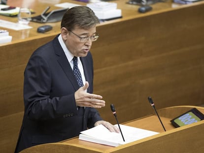 El presidente de la Generalitat, Ximo Puig, durante su intervención en el Debate de Política General. 