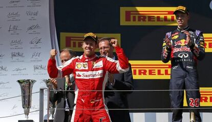 Vettel celebra el seu triomf.