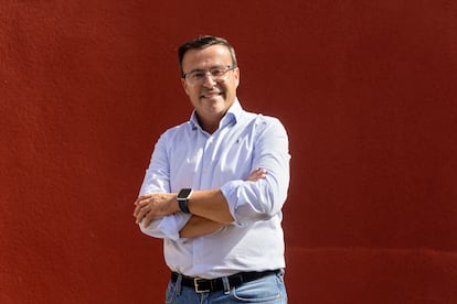 Miguel Ángel Gallardo, secretario general del PSOE de Extremadura, este jueves en Mérida.