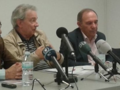 De izquierda a derecha, el abogado Juan Aguirre, Manuel Blanco Chivite y Pablo Mayoral.