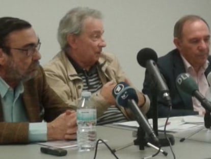 De izquierda a derecha, el abogado Juan Aguirre, Manuel Blanco Chivite y Pablo Mayoral.