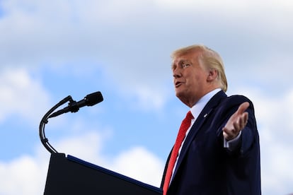 Donald Trump, presidente de los Estados Unidos, en un acto reciente en Oshkosh, Wisconsin.