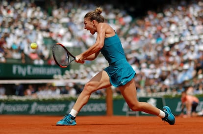 La tenista rumana Simona Halep, en un momento de la final femenina.