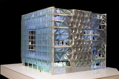 Maqueta del edificio Mediatic de Barcelona.