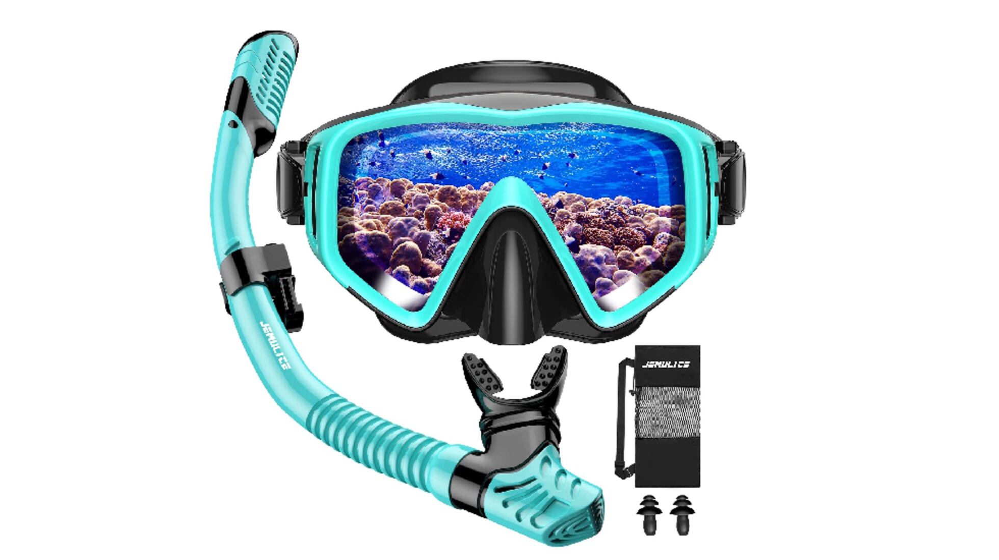CRESSI Tino & Scilla Clear/Blue Navy - Tino Snorkel Mask and Snorkel